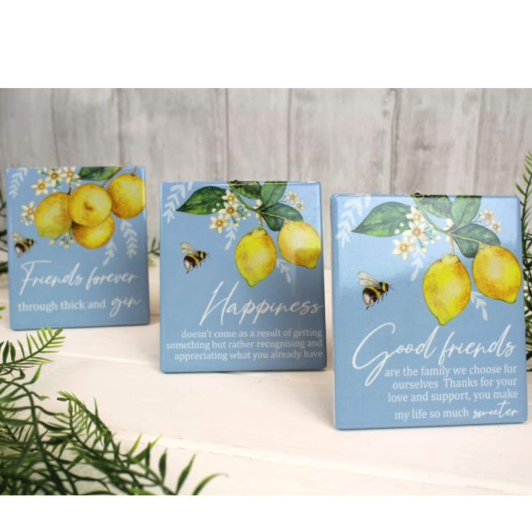 Sentiment Plaque with Lemon Detail
