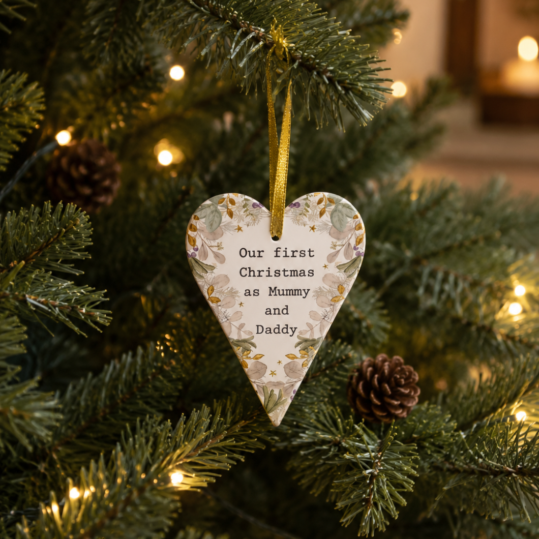 Mummy & Daddy Ceramic Festive Hanger