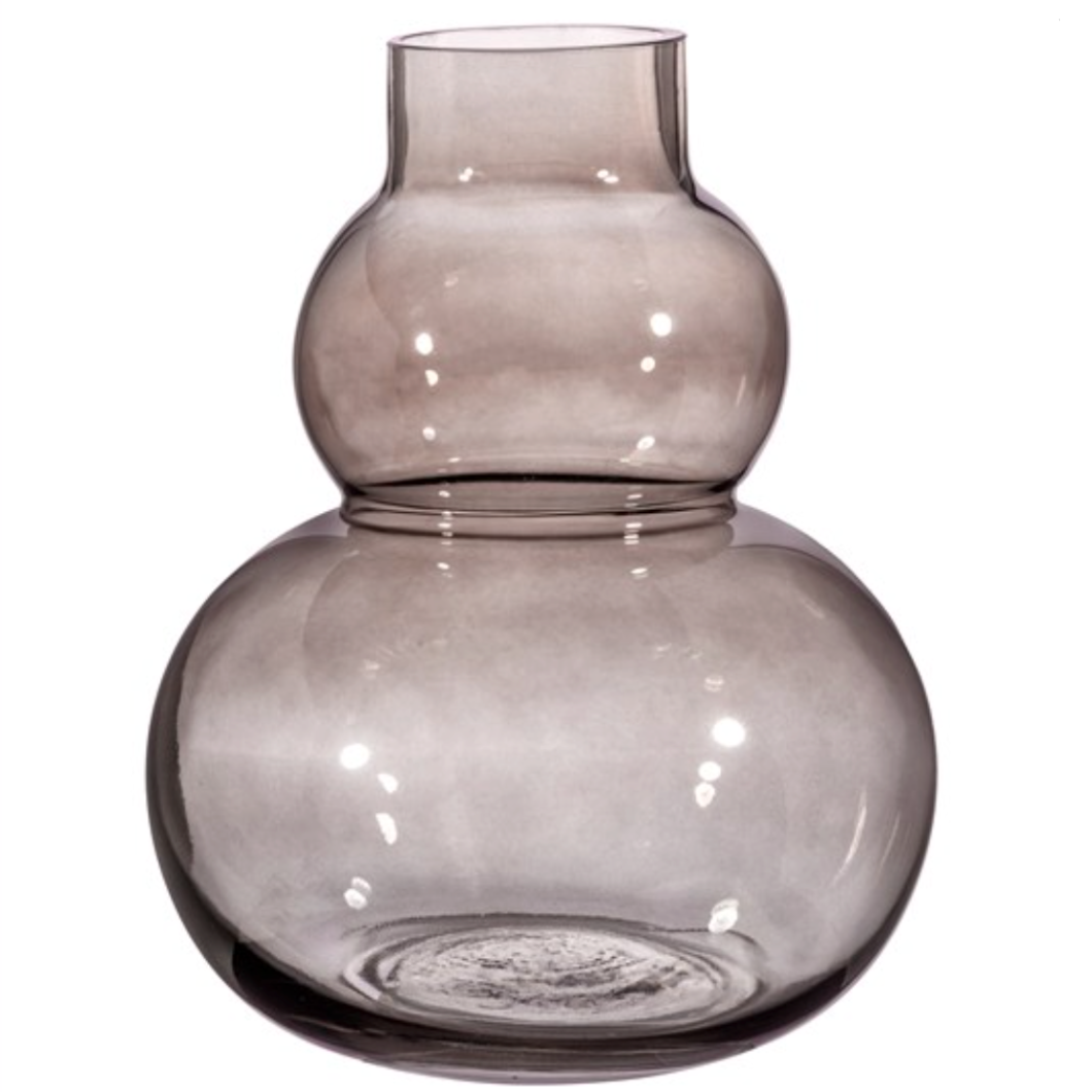 Glass Pebble Grey Smoke Vase