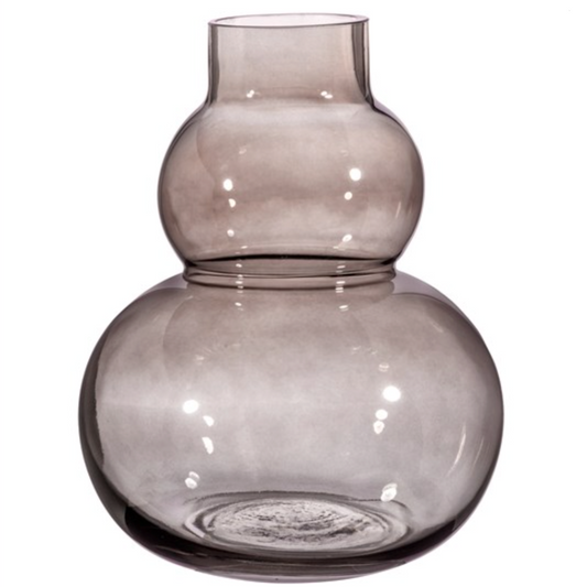 Glass Pebble Grey Smoke Vase