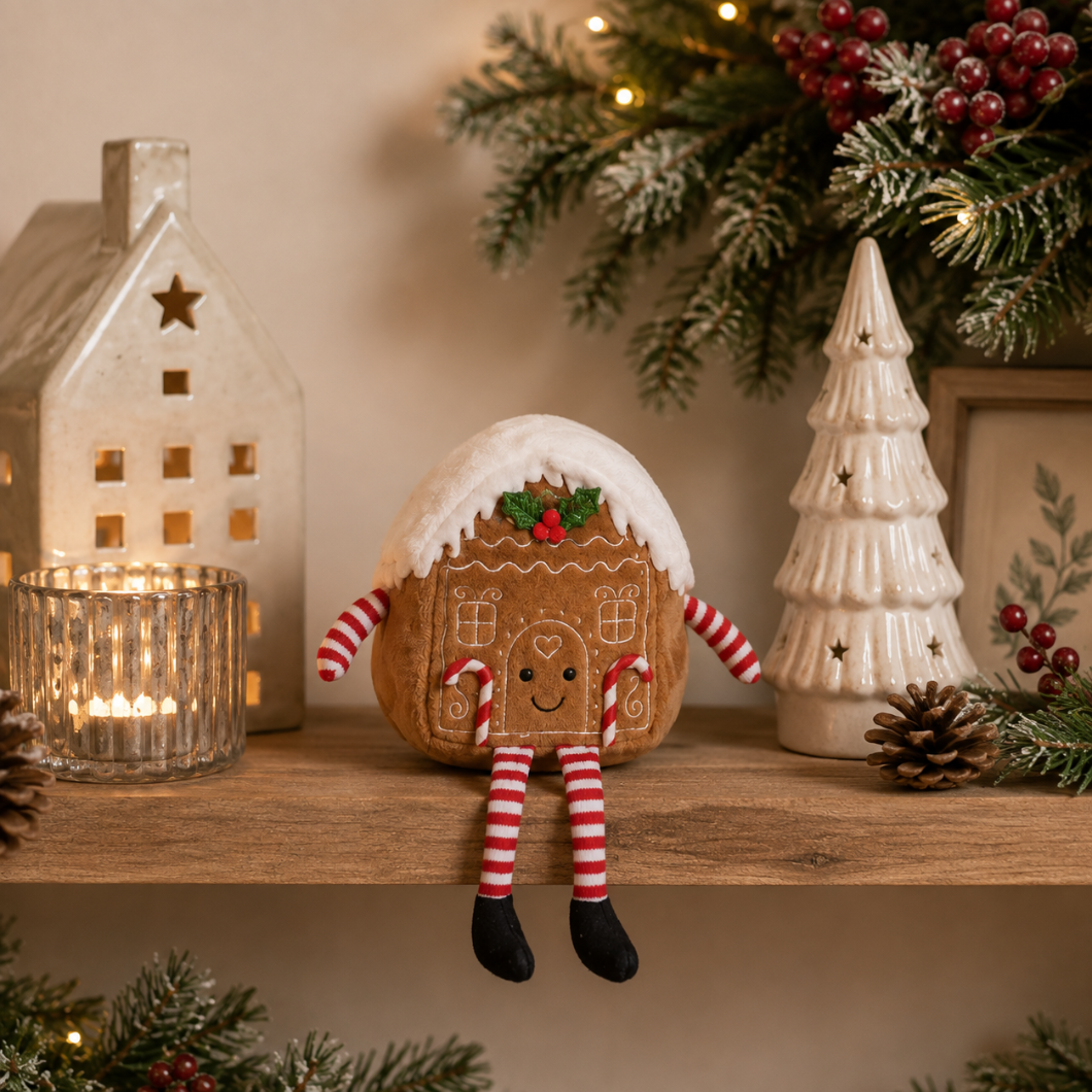 Festive Gingerbread House Shelf Sitter