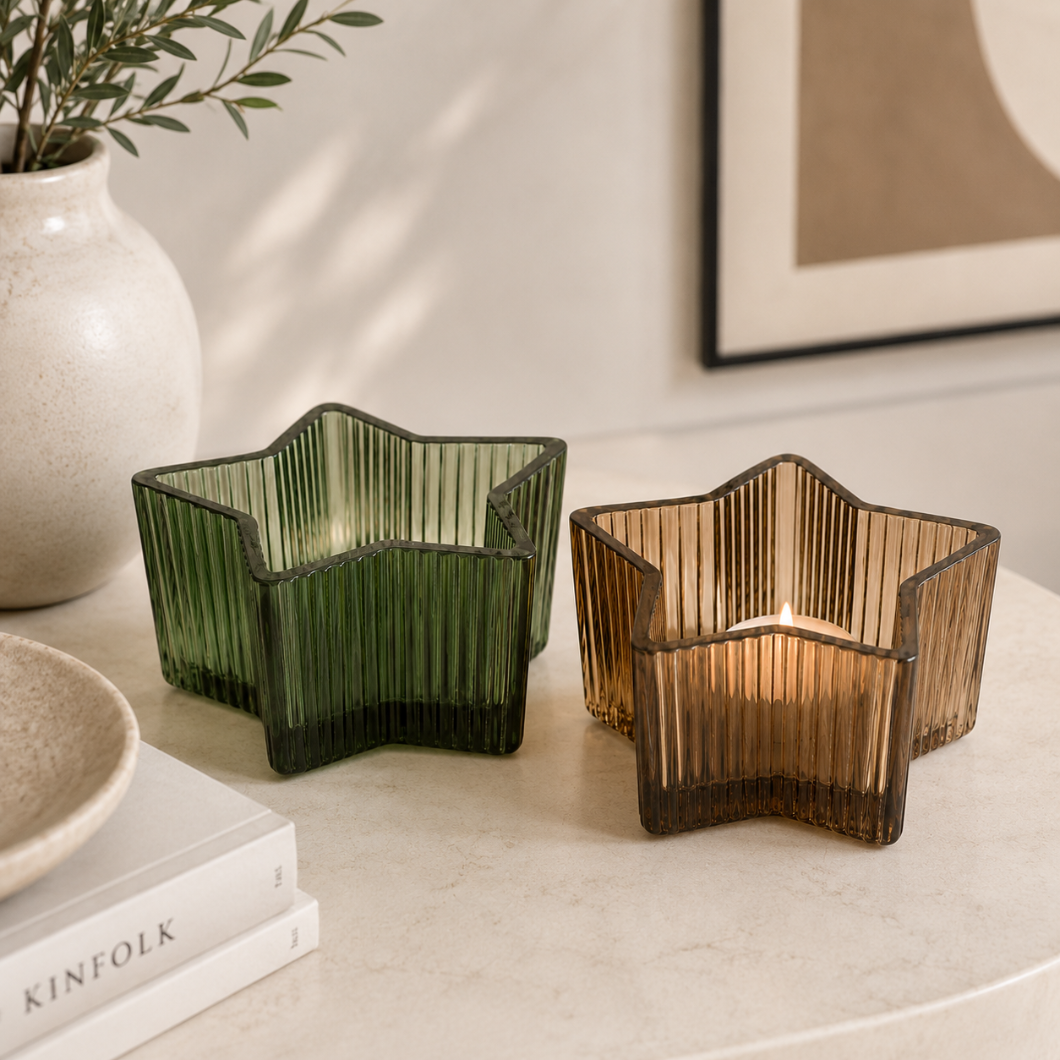 Star Glass Tealight Holder (Assorted)