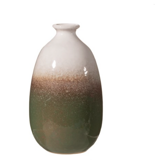 Dip Glazed Ombre Green Vase