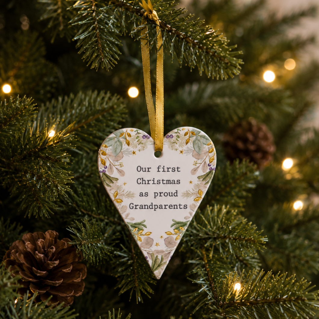 Proud Grandparents Ceramic Festive Hanger