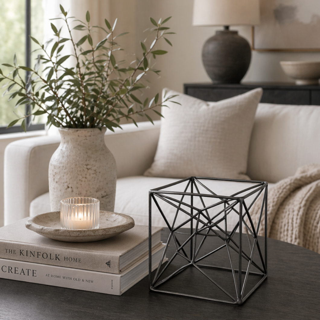 Gunmetal Geometric Ornament