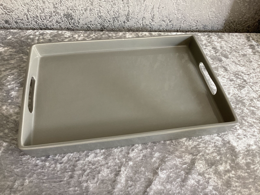 Dakota Ceramic Tray - Grey Gloss
