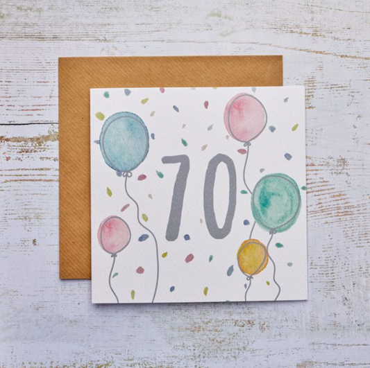 70 Balloon Greetings Card