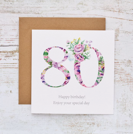 80 Floral Birthday Card