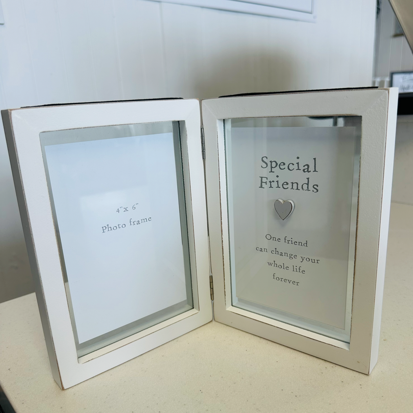 Friend Double Photo Frame with 3D Heart