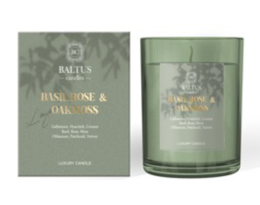 Basil, Rose & Oakmoss Boxed Candle