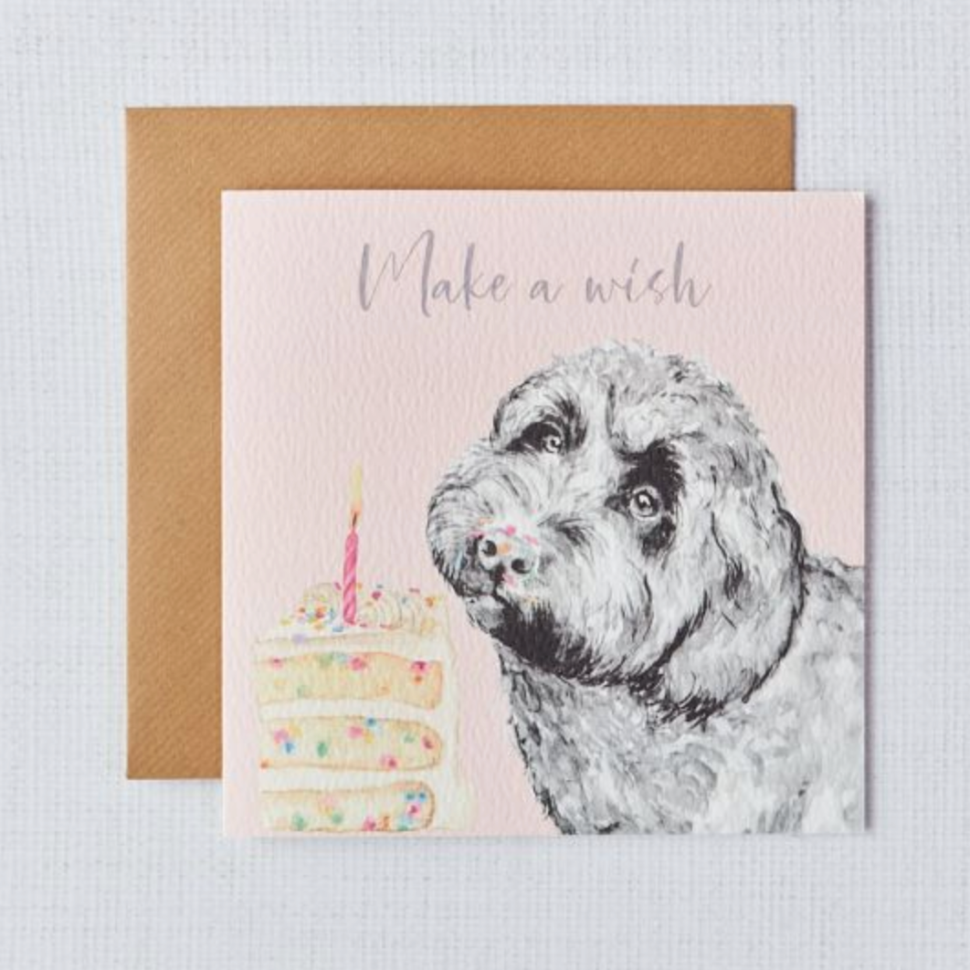 Cockapoo Make a Wish Birthday Card