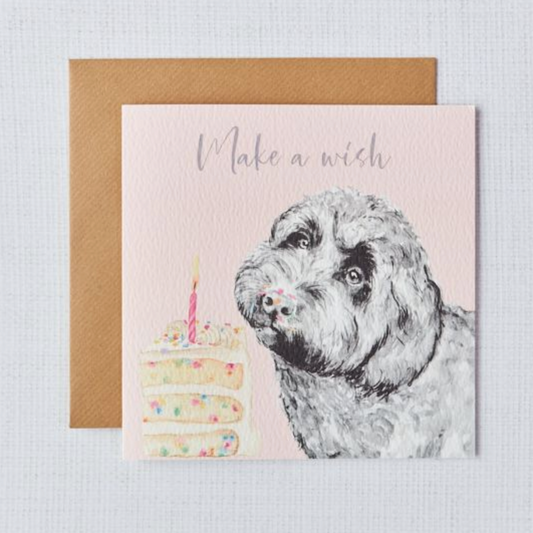 Cockapoo Make a Wish Birthday Card