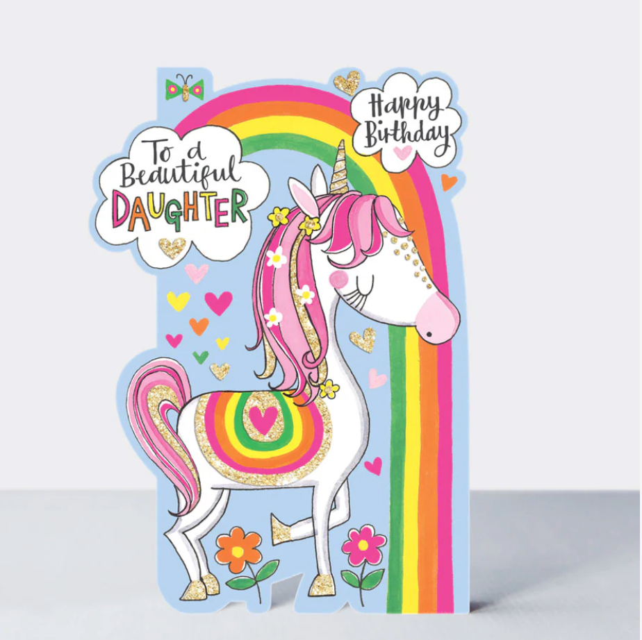 Daughter Unicorn Birthday Card