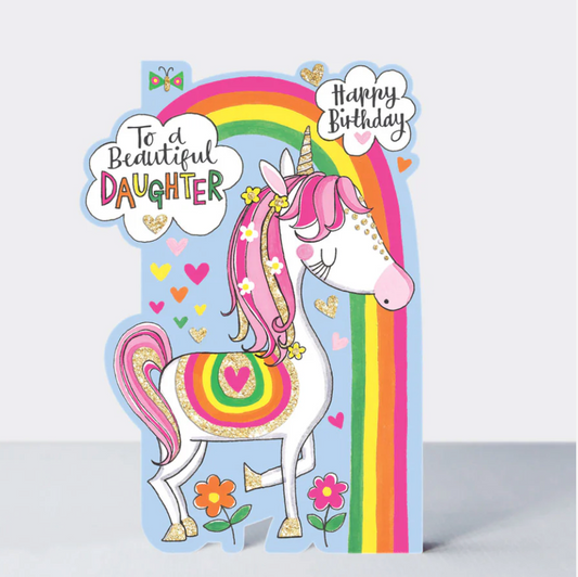 Daughter Unicorn Birthday Card