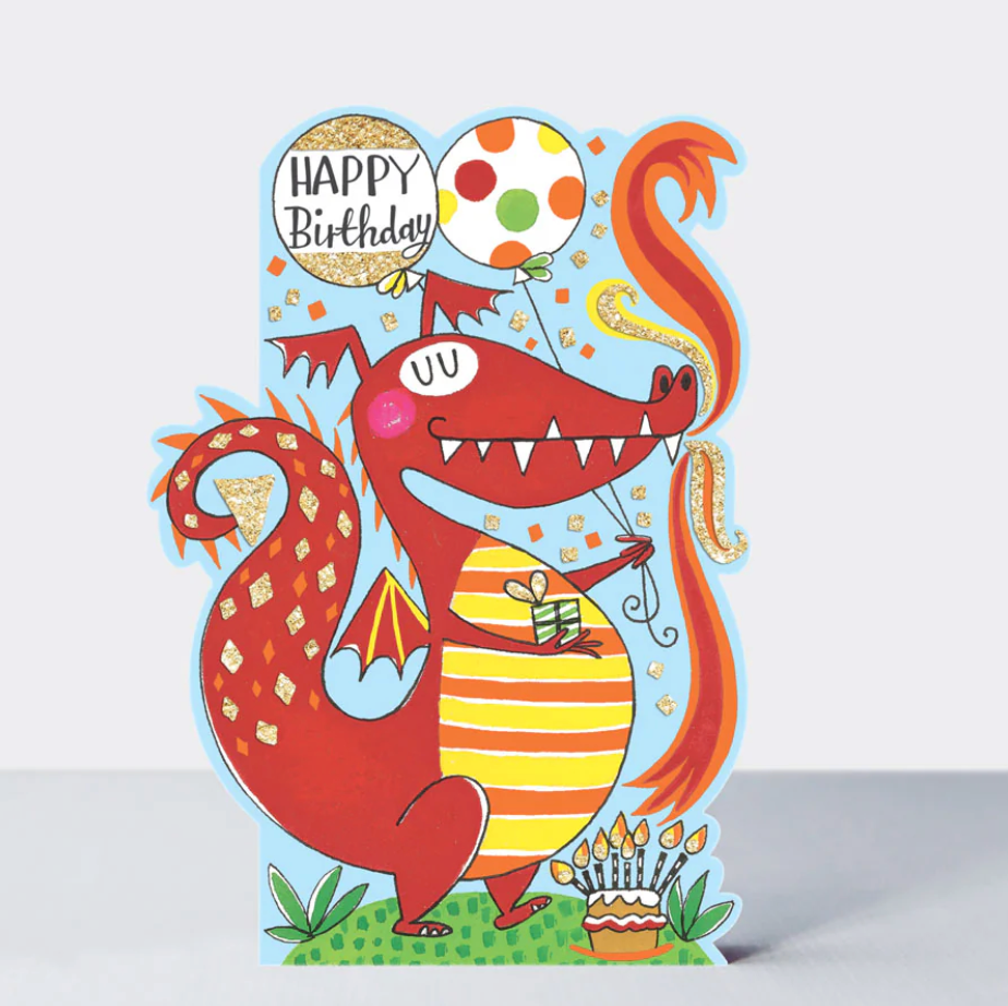 Happy Birthday Red Dragon Card