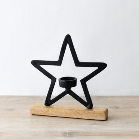 Black Star Tealight Holder