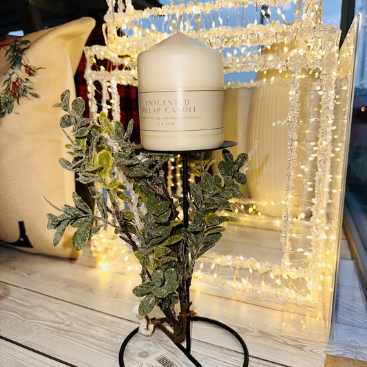 Festive Foliage Candle Stand & Candle