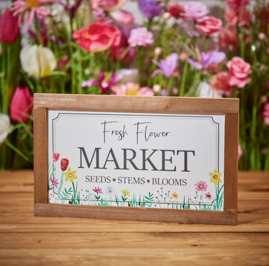 Flower Market Framed Plaque