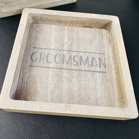 Groomsman Wooden Trinket Tray