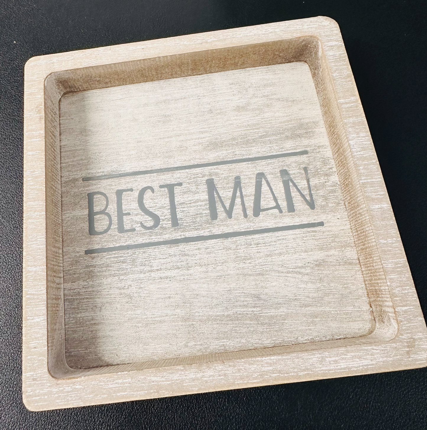 Best Man Wooden Trinket Tray