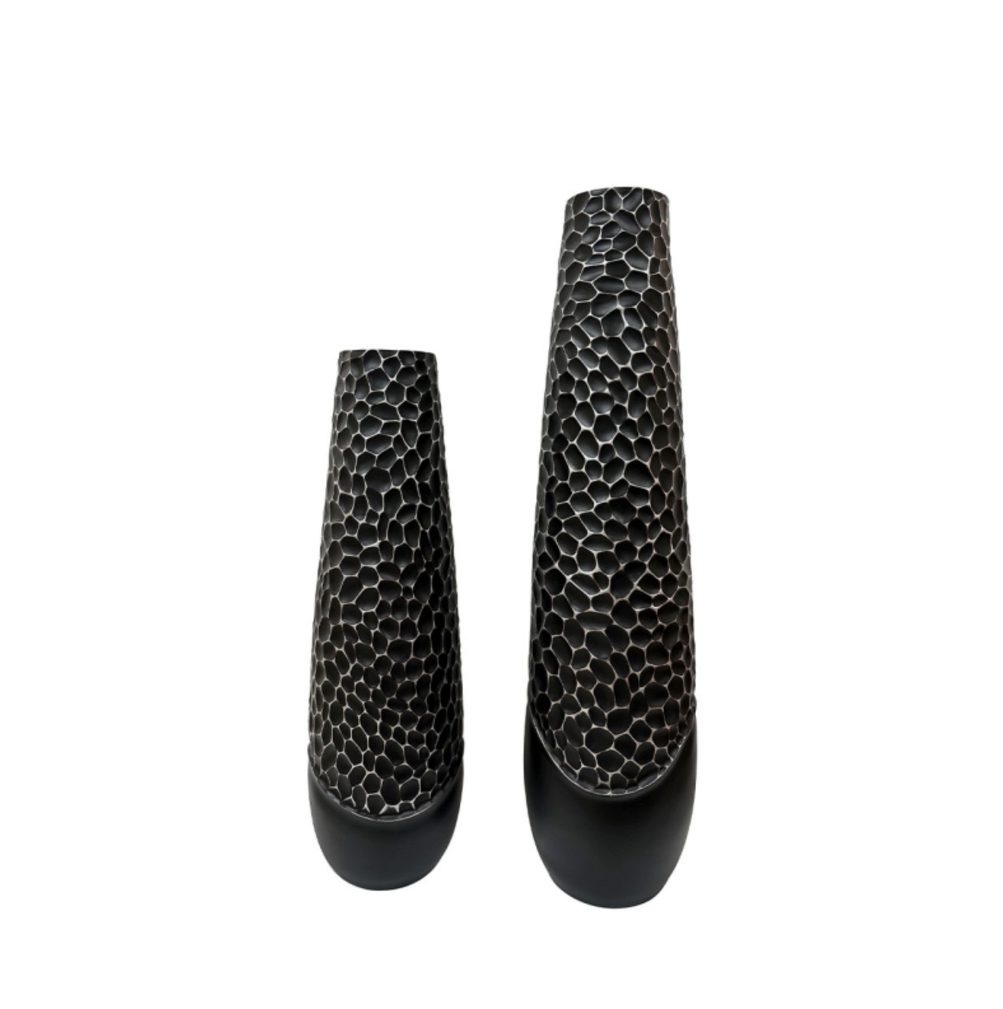 Black Metallic Textured Polyresin Vase 61cm