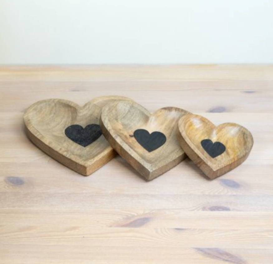 Large Wooden Heart Tray