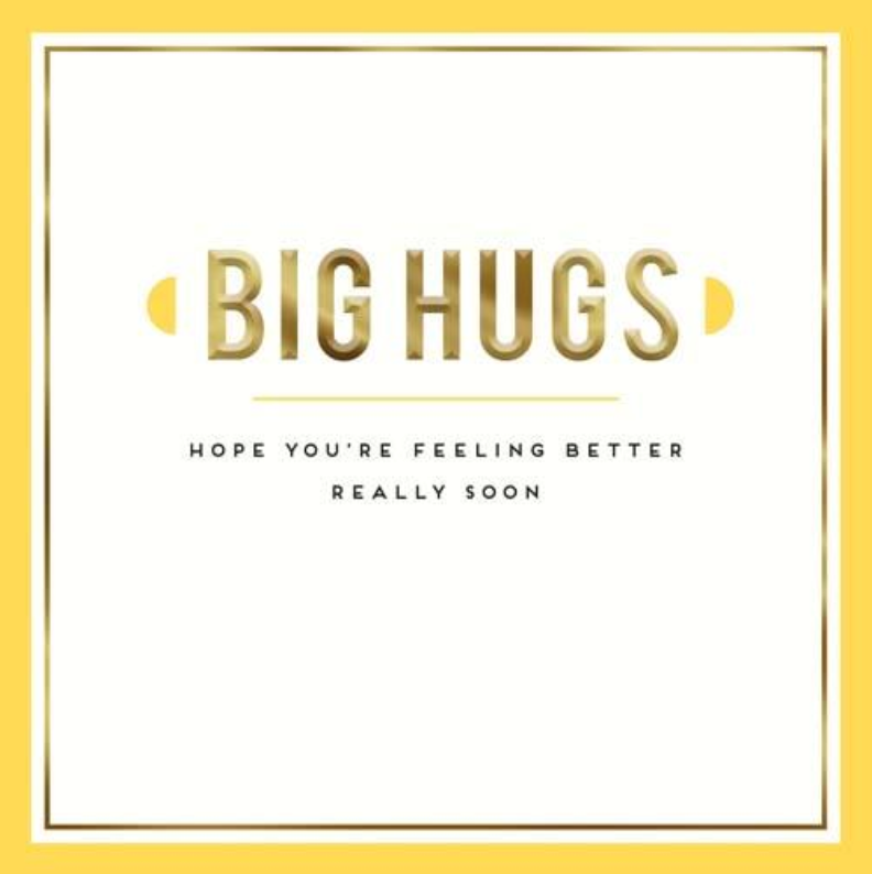 Get Well Soon Big Hugs Greeting Cards