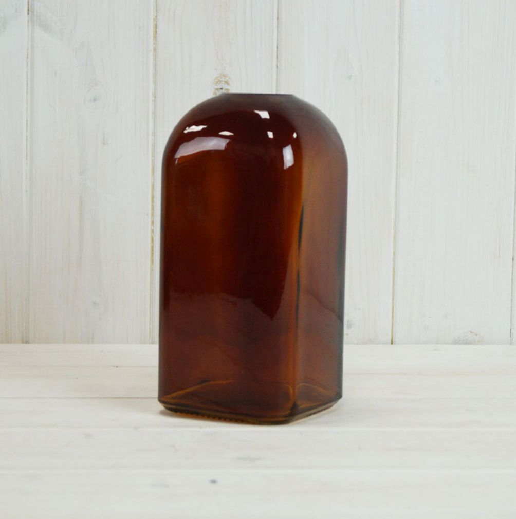 Burnt Amber Square Bottle