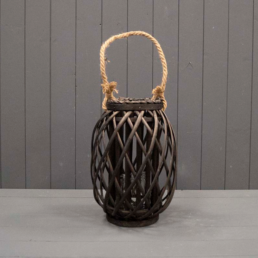 Black Wicker Lantern Medium