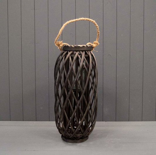 Black Wicker Lantern Large