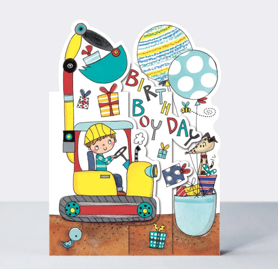 Birthday Boy Digger Card