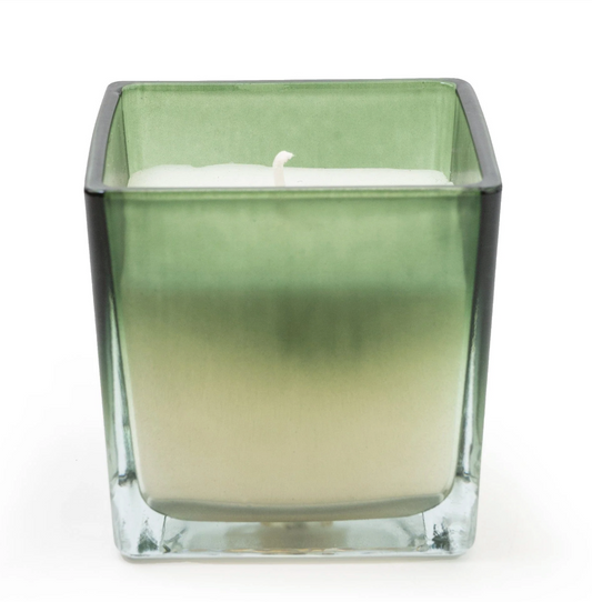 Green Ombre Small Glass Candle - Fig & Apple Scent