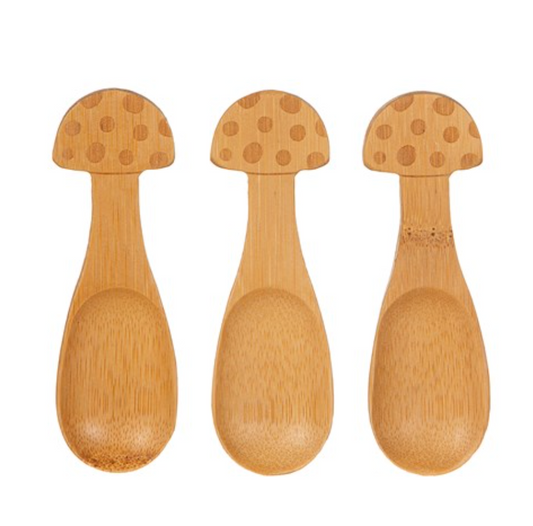 Bamboo Mushroom Spoons - Set of 3
