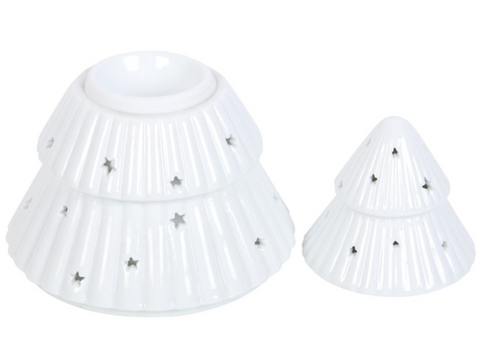 White Christmas Tree Wax/Oil Burner