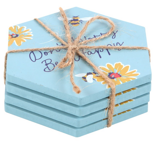 Dont' Worry Be Happy Coaster Set