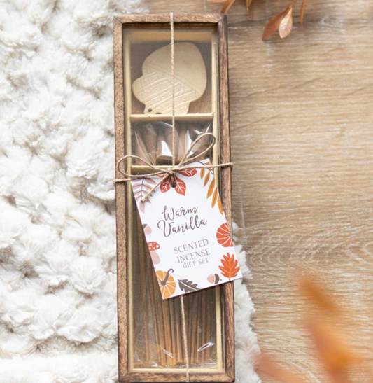 Autumn Acorn Warm Vanilla Incense Gift Set