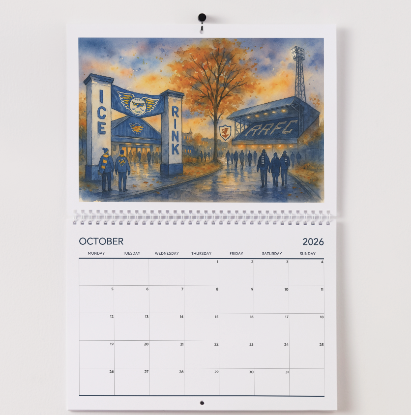Kirkcaldy 2026 Wall Calendar | Watercolour Art | A3 portrait (Double A4)