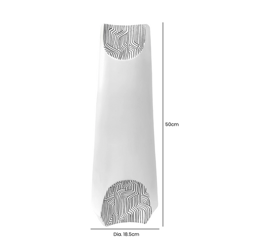 White & Grey Sculptured Vase - Large