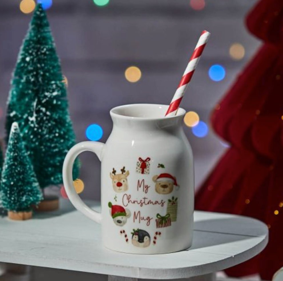 Kids Milk Bottle Shaped Christmas Mug