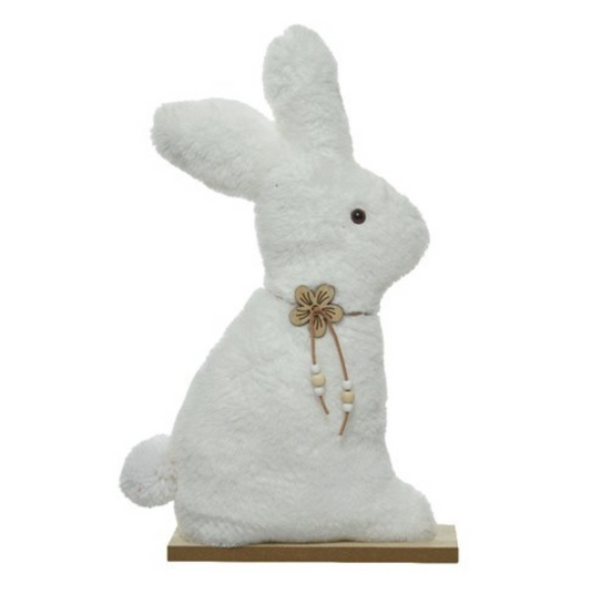 White Furry Bunny with Flower Necklace