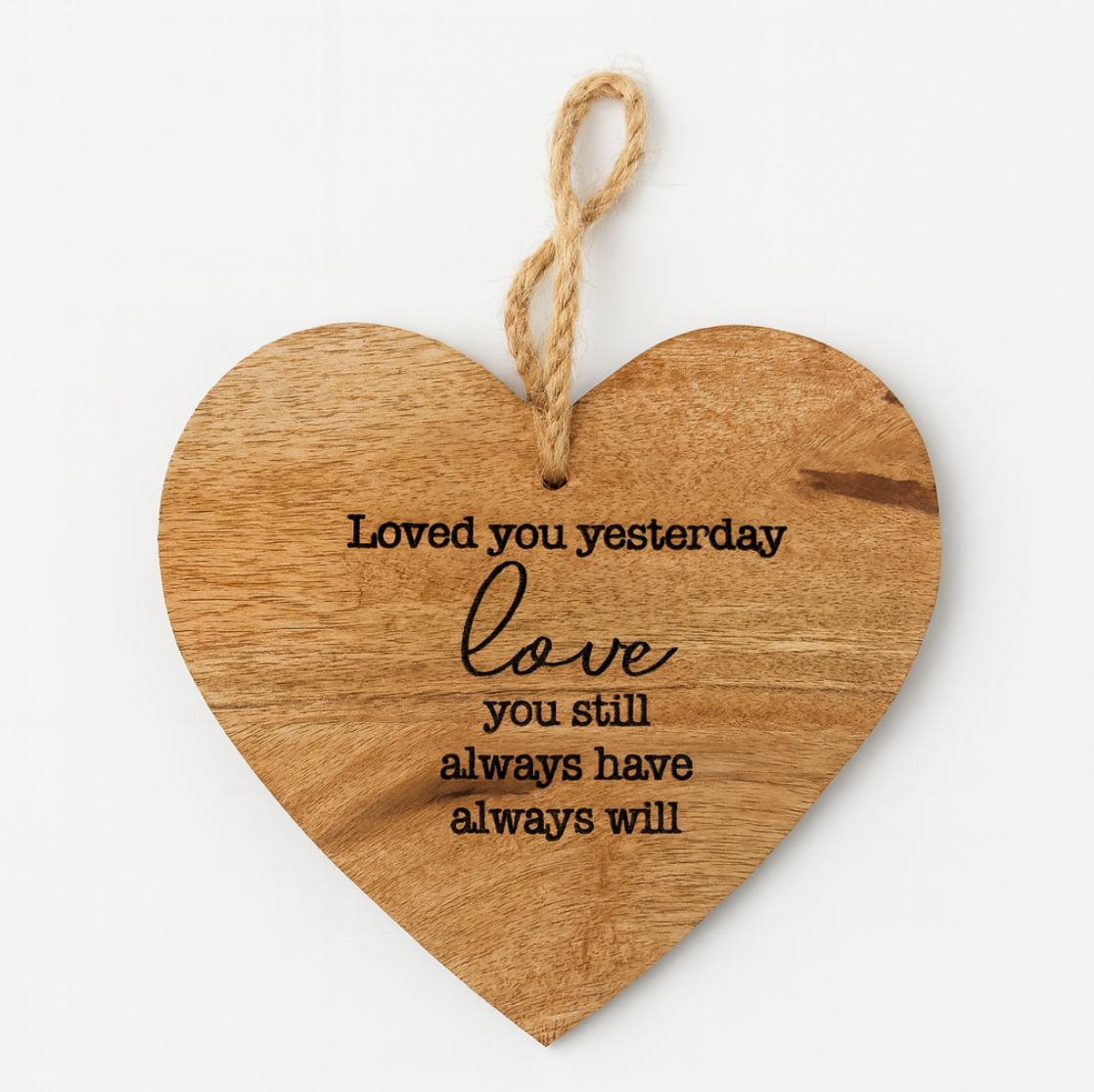 Sentimental Wooden Hanging Heart