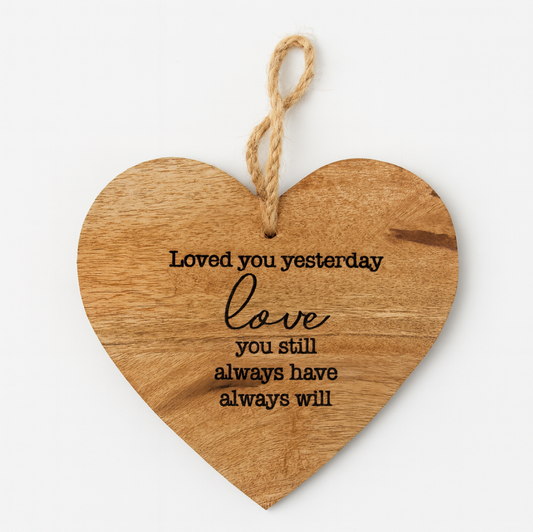 Sentimental Wooden Hanging Heart