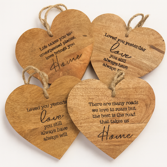 Sentimental Wooden Hanging Heart