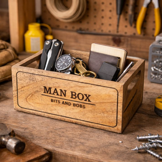 Man Box Wooden Storage Crate