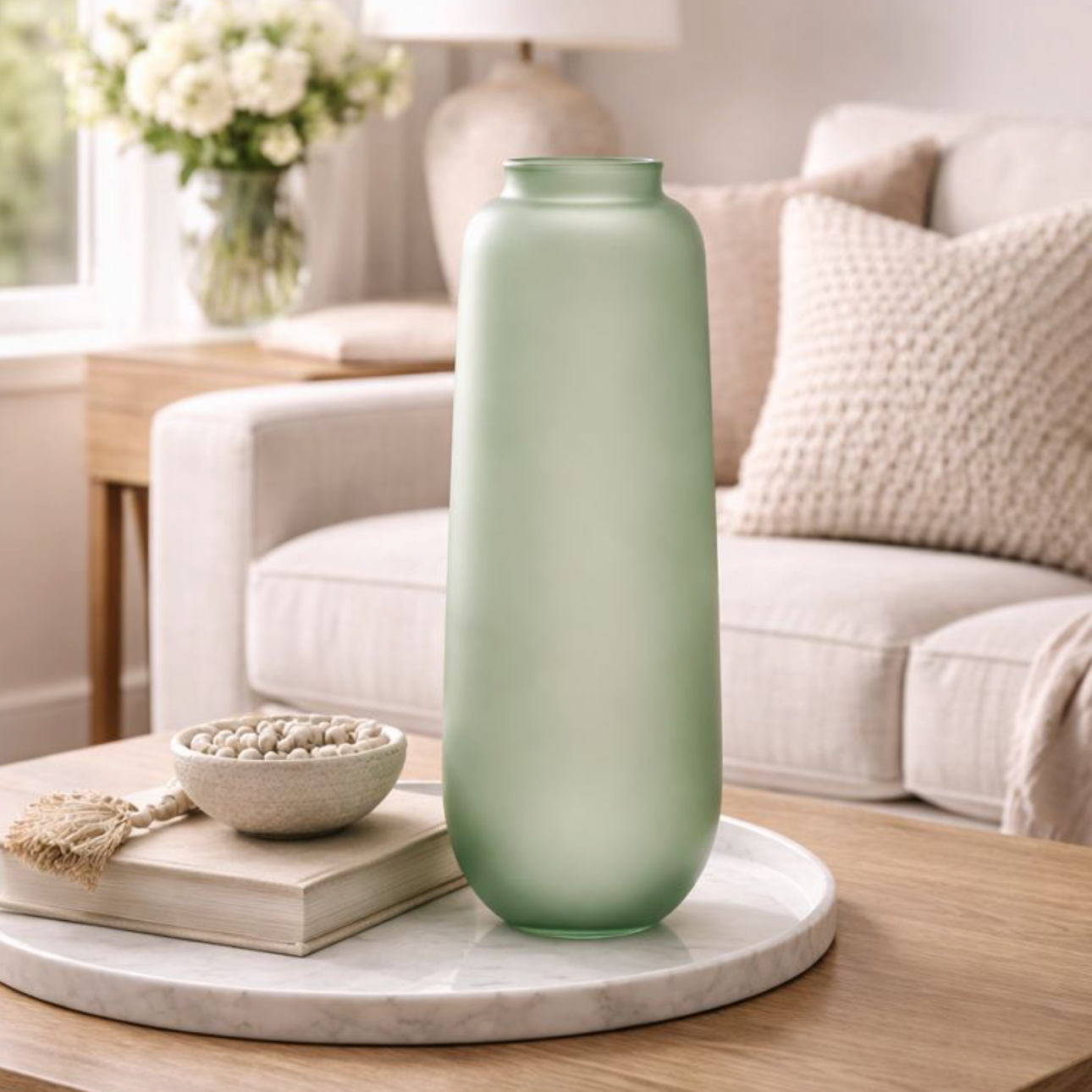 Celadon Mist Glass Vase, Large