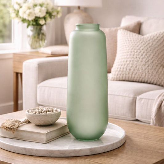 Celadon Mist Glass Vase, Large
