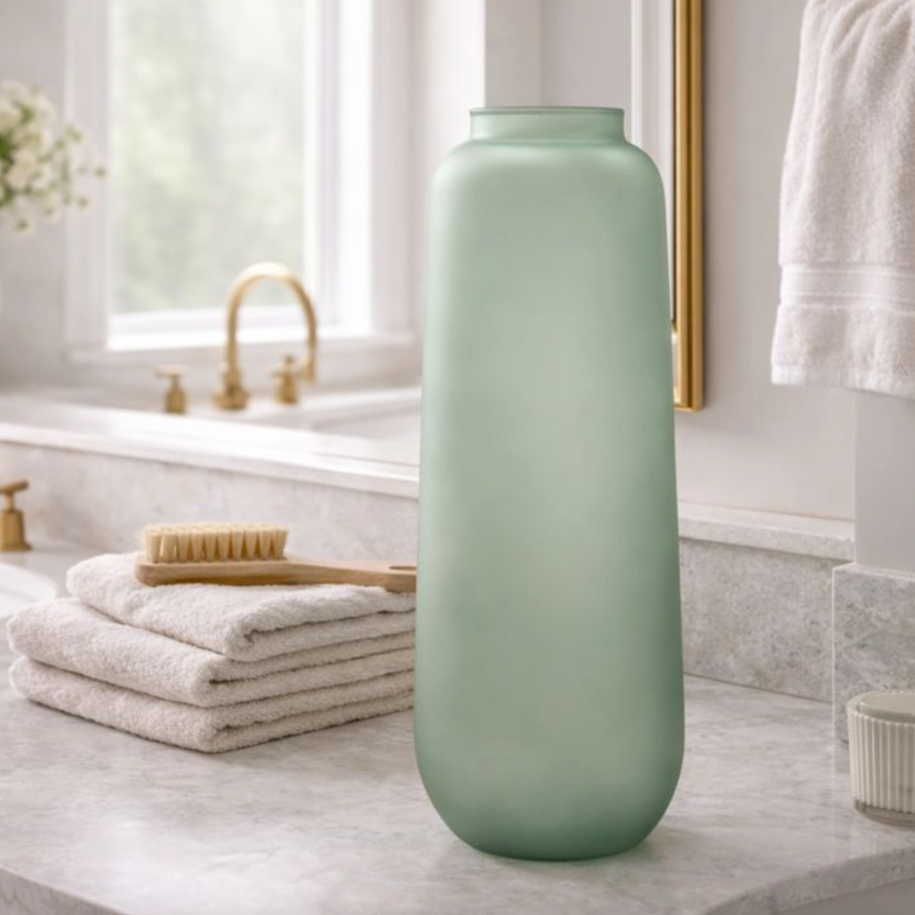 Celadon Mist Glass Vase, Large