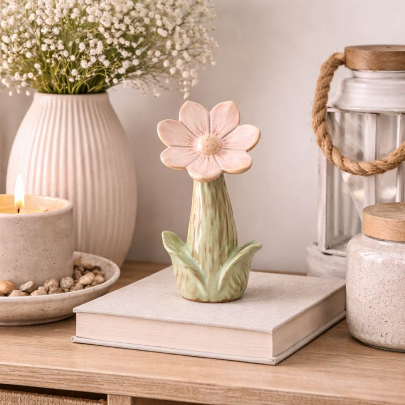 Glazed Flower Standing Ornament