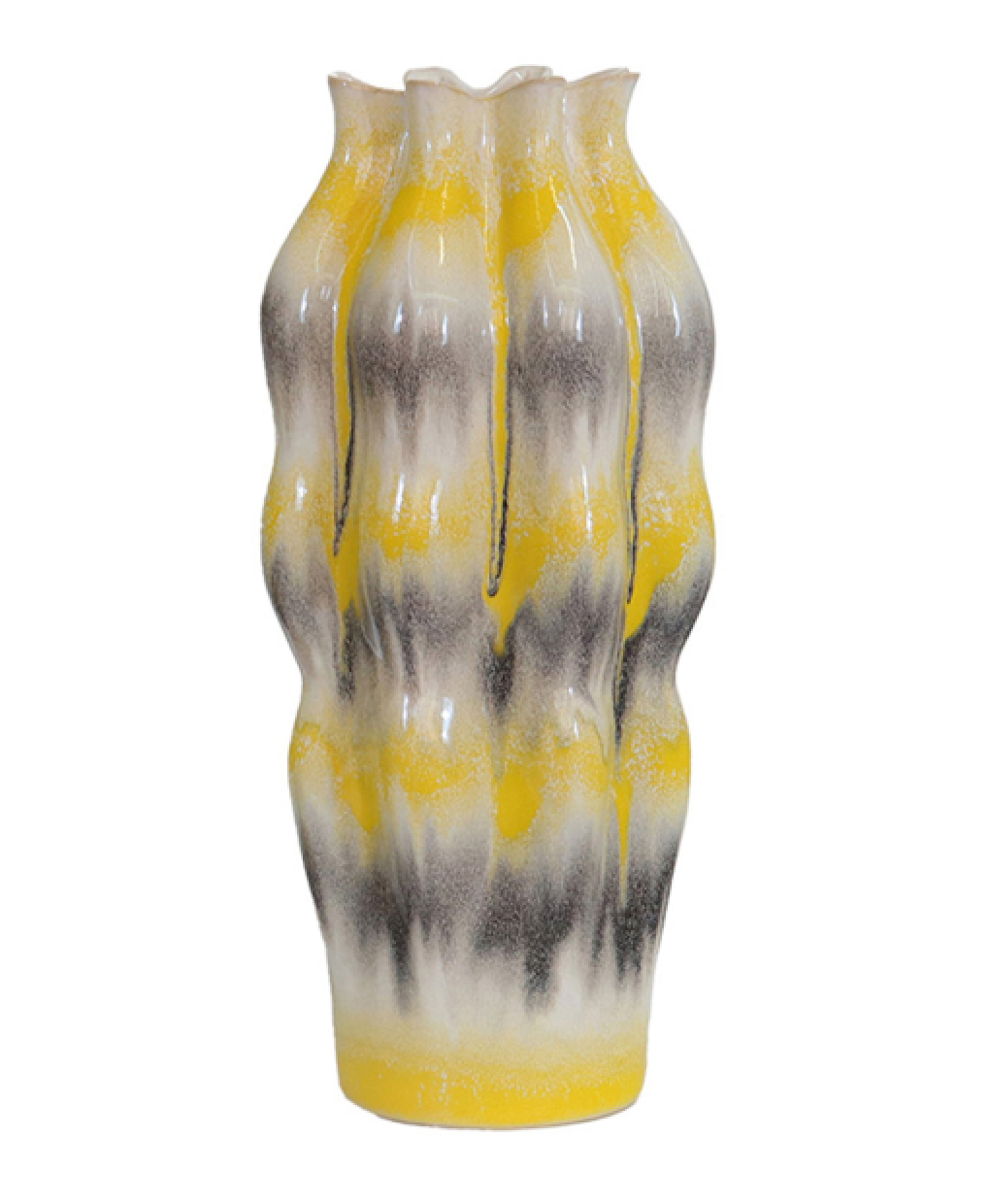 Reactive Glaze Sculptural Ceramic Vase