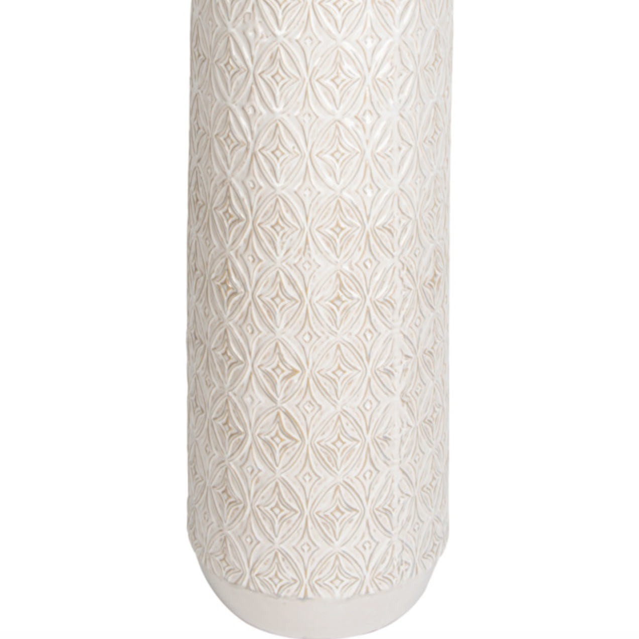 Embossed Ceramic Vase with Geometric Pattern | X-Large